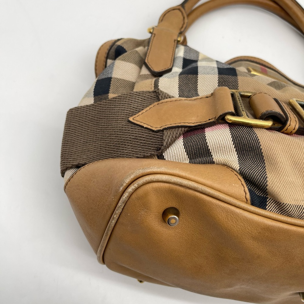 Burberry Signature Logo Satchel Handbag - Picture 9 of 16